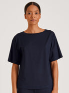 Kurzarm-Shirt DEEPSLEEPWEAR Balancing - dark lapis blue (CALIDA 339)