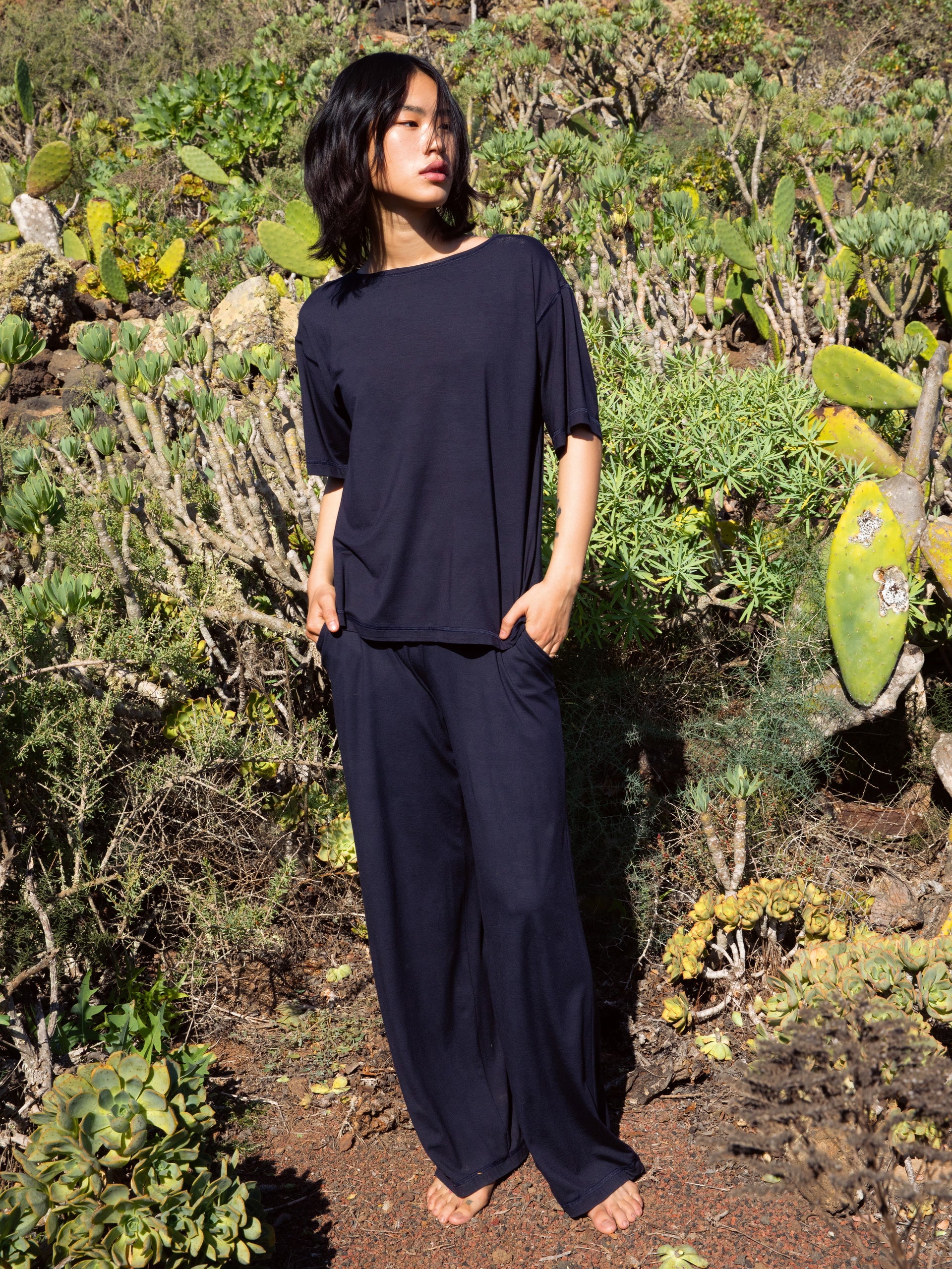 Short-sleeved shirt DEEPSLEEPWEAR Balancing - dark lapis blue (CALIDA 339)