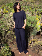 Kurzarm-Shirt DEEPSLEEPWEAR Balancing - dark lapis blue (CALIDA 339)