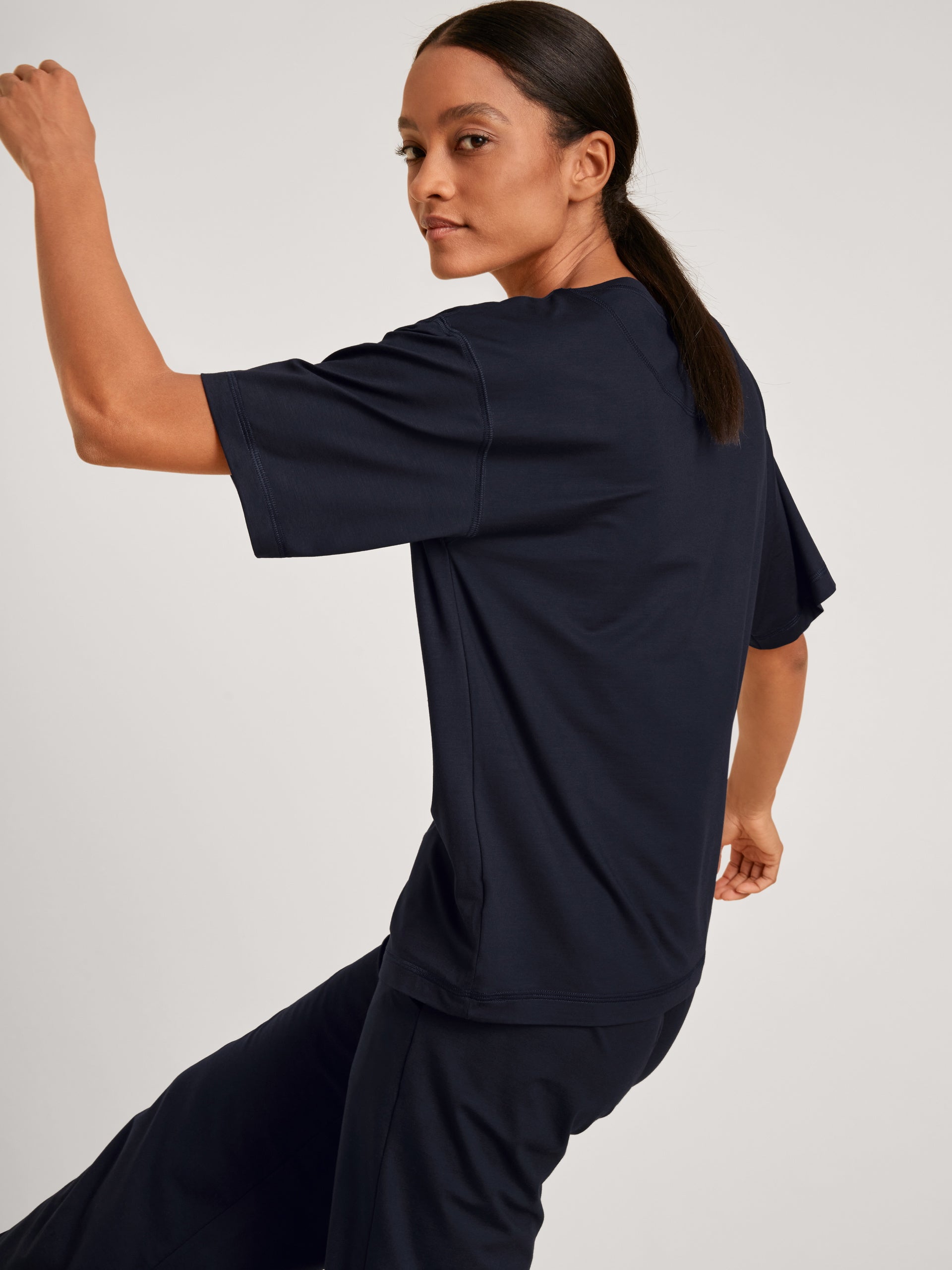 Short-sleeved shirt DEEPSLEEPWEAR Balancing - dark lapis blue (CALIDA 339)