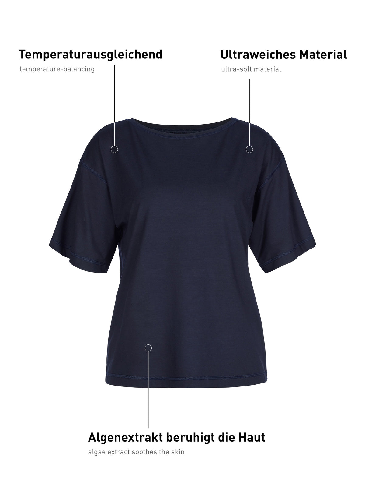 Kurzarm-Shirt DEEPSLEEPWEAR Balancing - dark lapis blue (CALIDA 339)