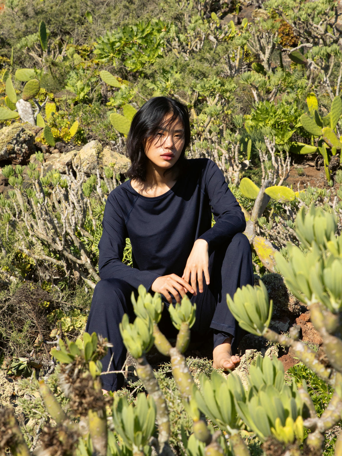 Langarm-Shirt DEEPSLEEPWEAR Balancing - dark lapis blue (CALIDA 339)