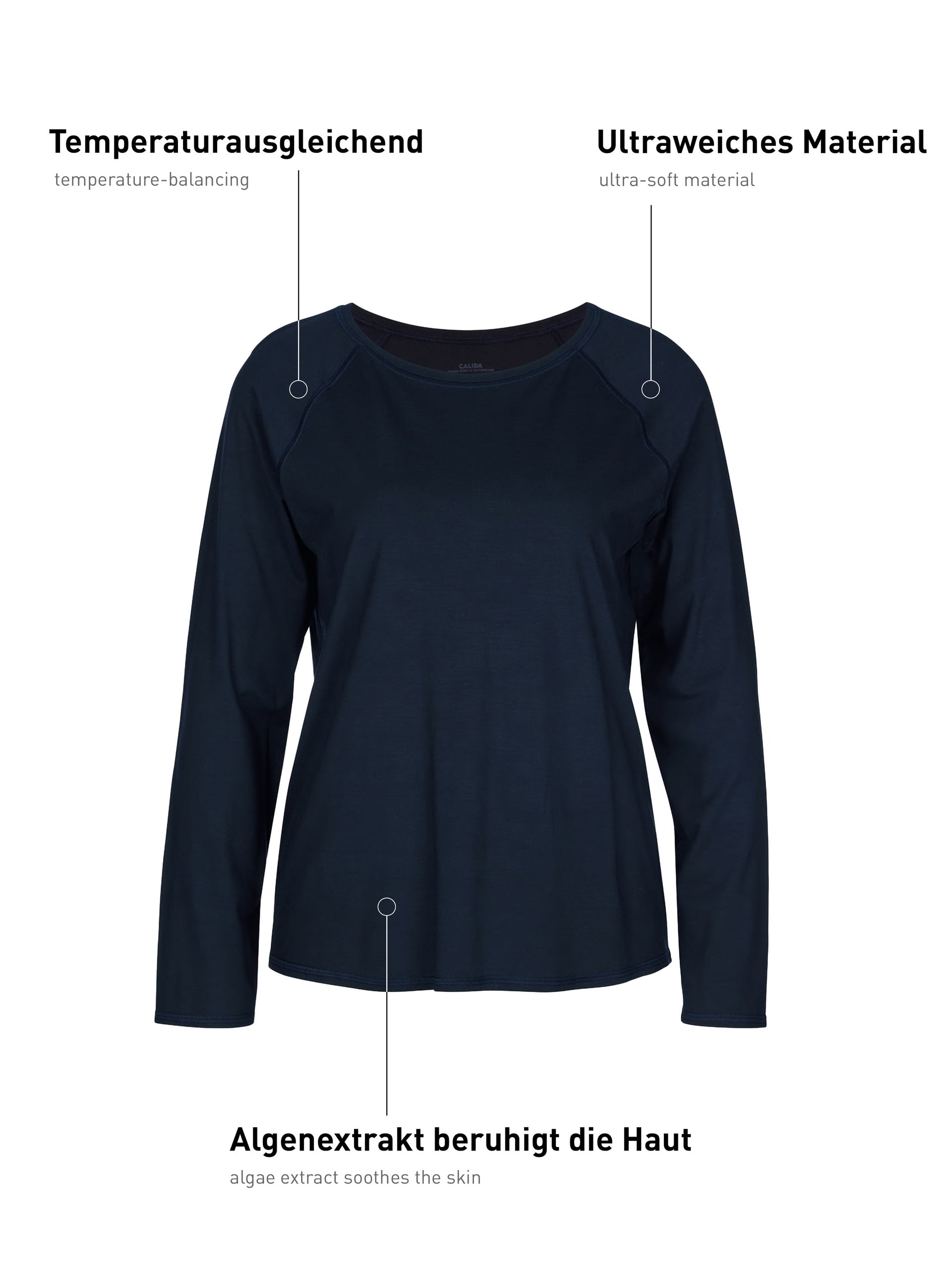 Long-sleeved shirt DEEPSLEEPWEAR Balancing - dark lapis blue (CALIDA 339)