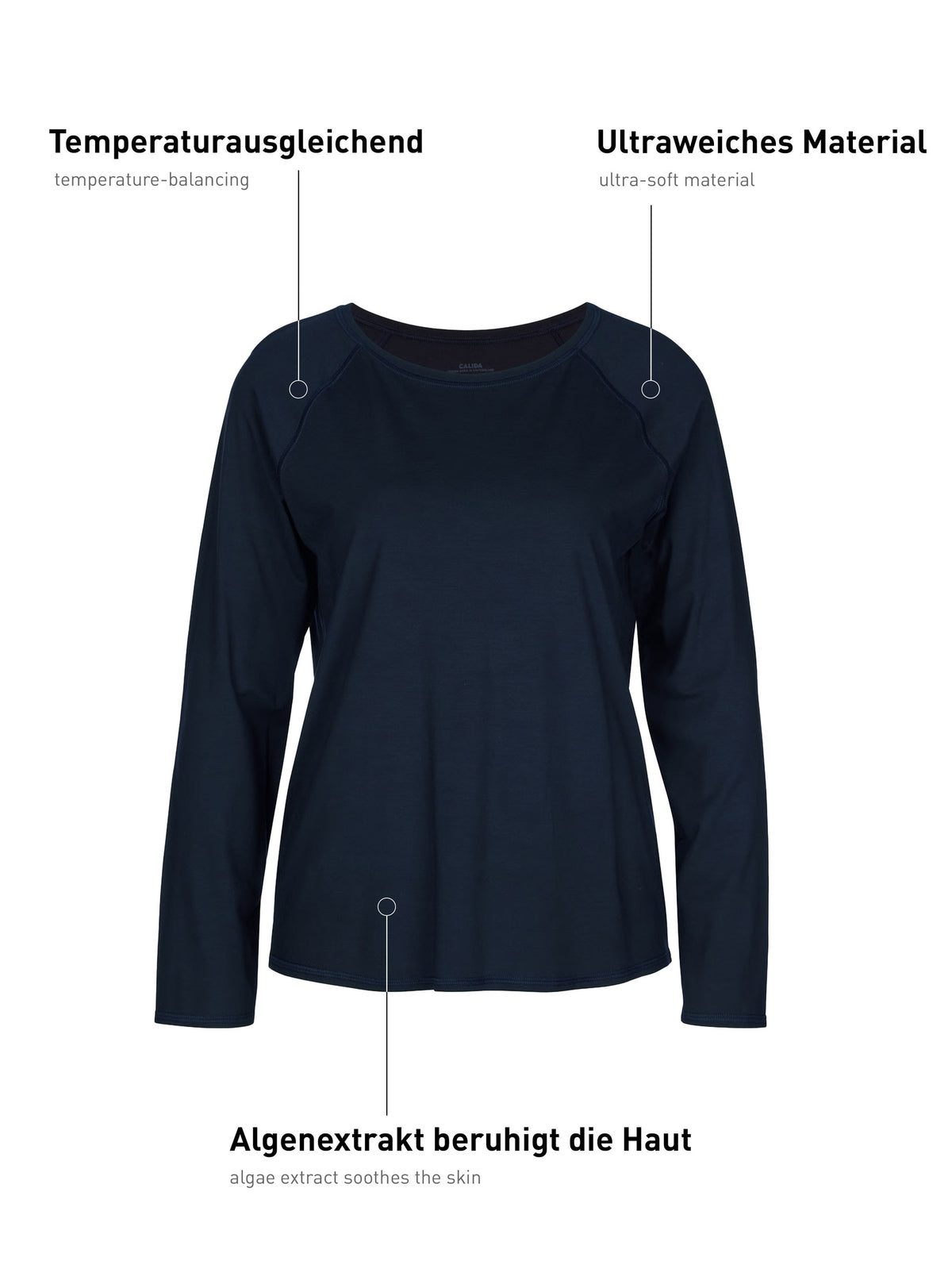 Langarm-Shirt DEEPSLEEPWEAR Balancing - dark lapis blue (CALIDA 339)