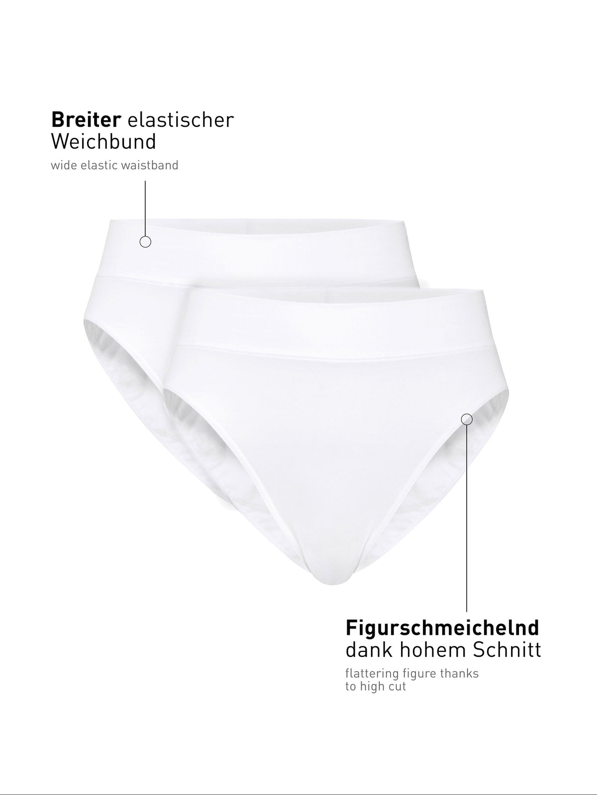 Taillenslip mit Softbund ELASTIC (2er-Pack) - weiss (CALIDA 001)