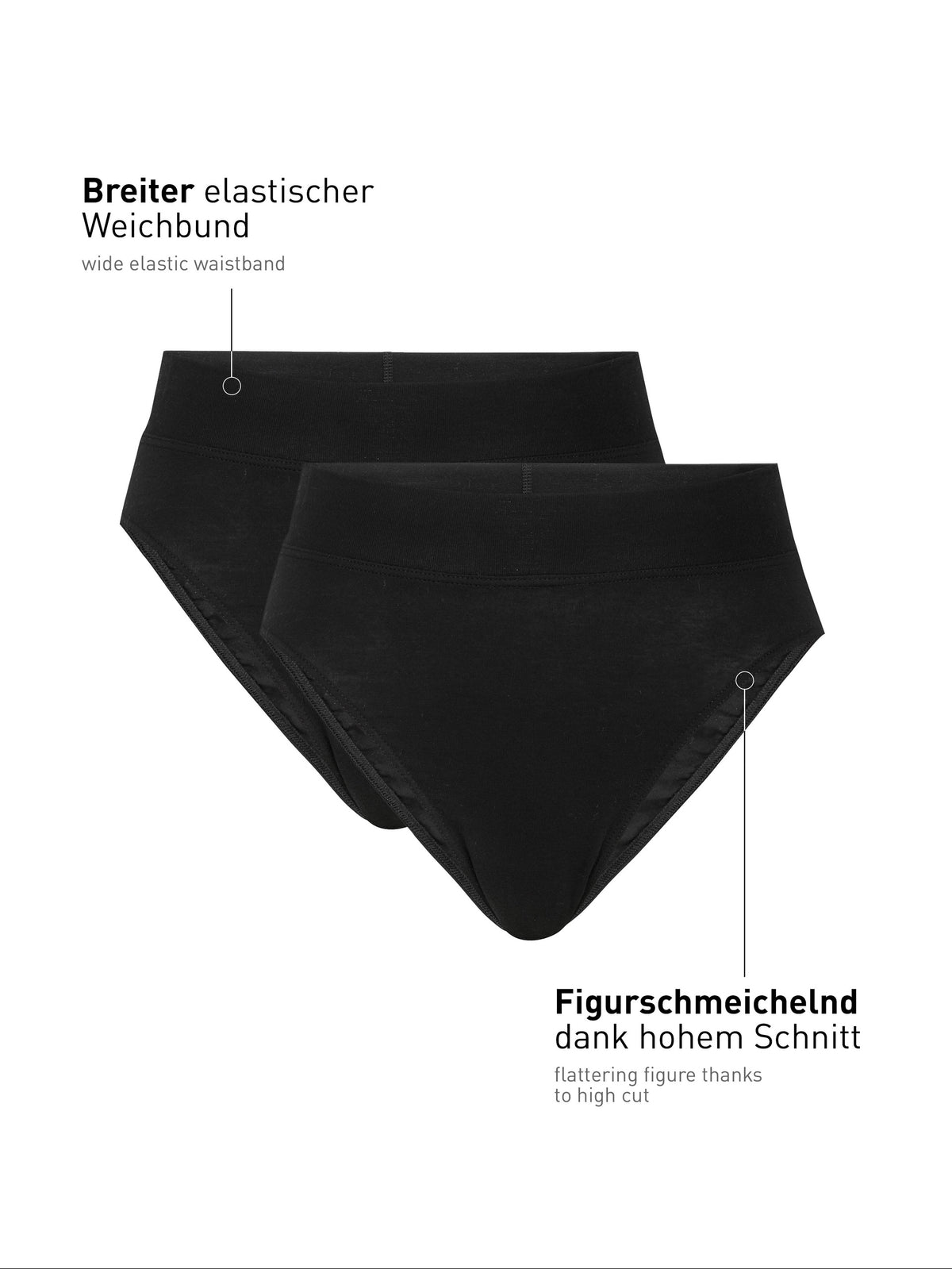 Taillenslip mit Softbund ELASTIC (2er-Pack) - schwarz (CALIDA 992)