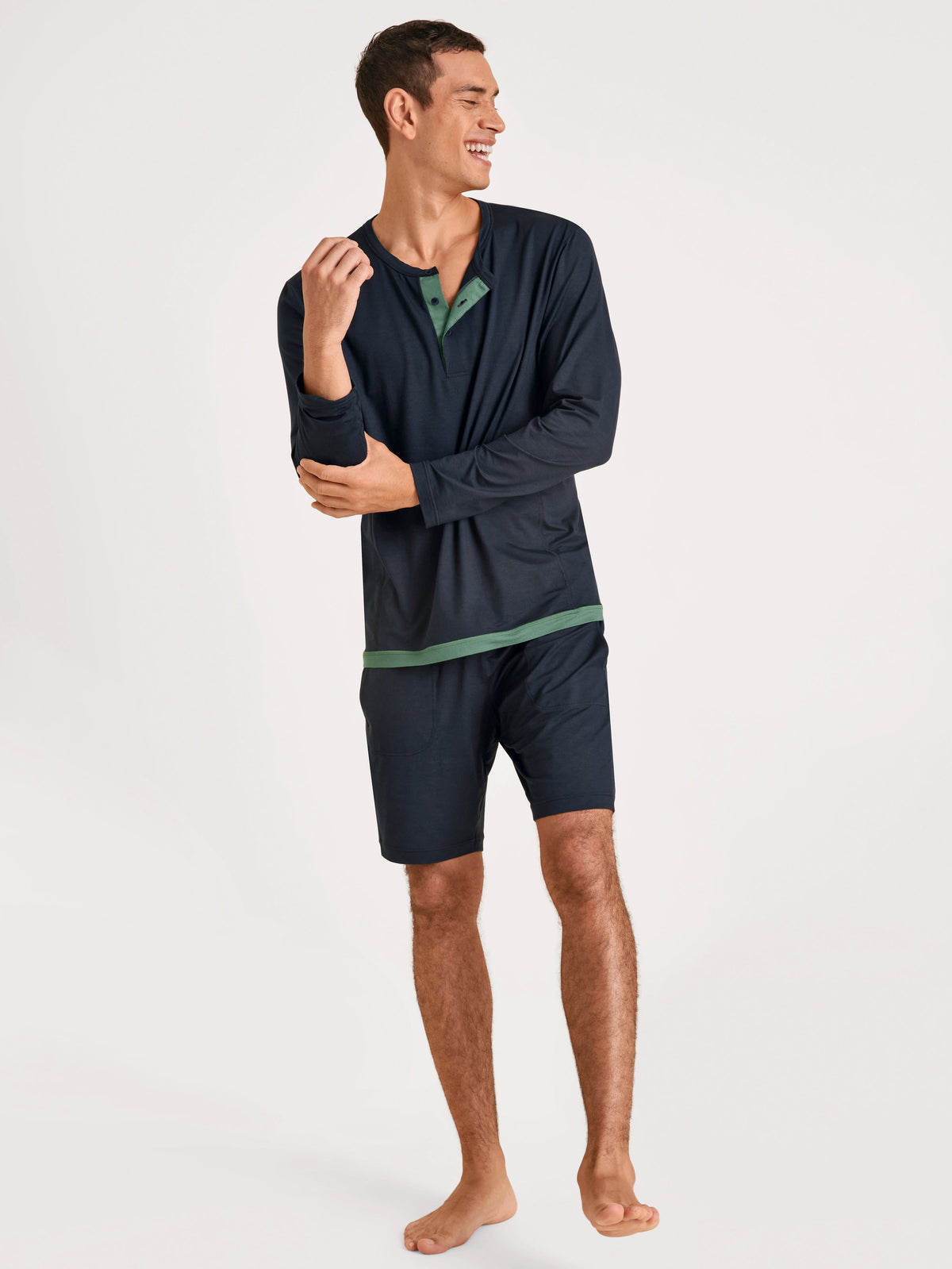 Bermuda avec poches latérales DEEPSLEEPWEAR Balancing - bleu saphir (CALIDA 480)