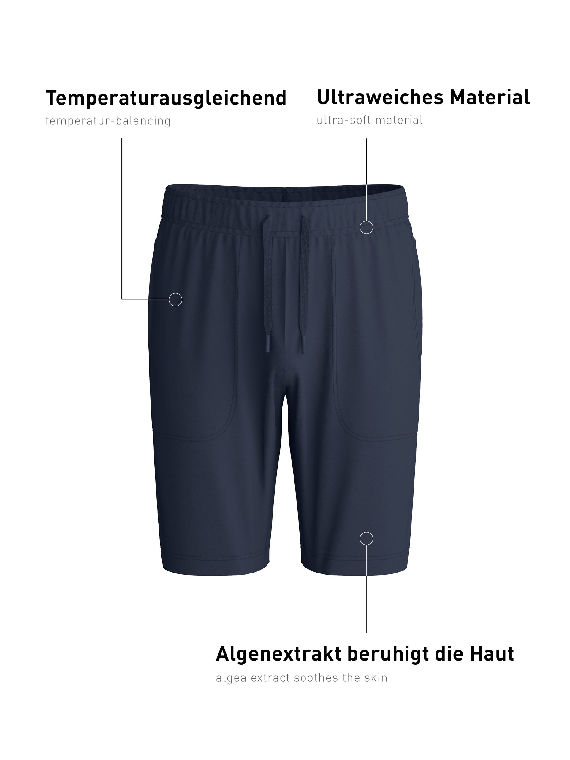 Bermuda avec poches latérales DEEPSLEEPWEAR Balancing - bleu saphir (CALIDA 480)