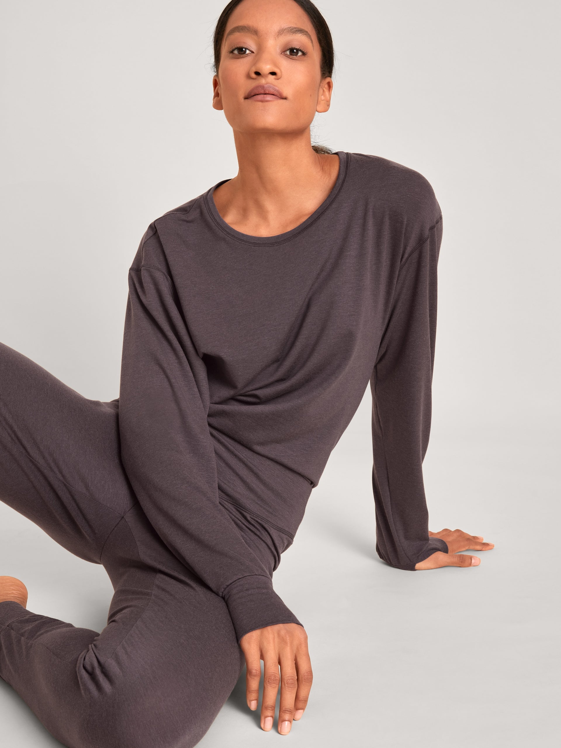Pyjama pants with cuffs DEEPSLEEPWEAR Warming - soft taupe (CALIDA 327)