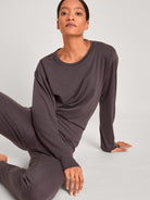 Pyjama pants with cuffs DEEPSLEEPWEAR Warming - soft taupe (CALIDA 327)