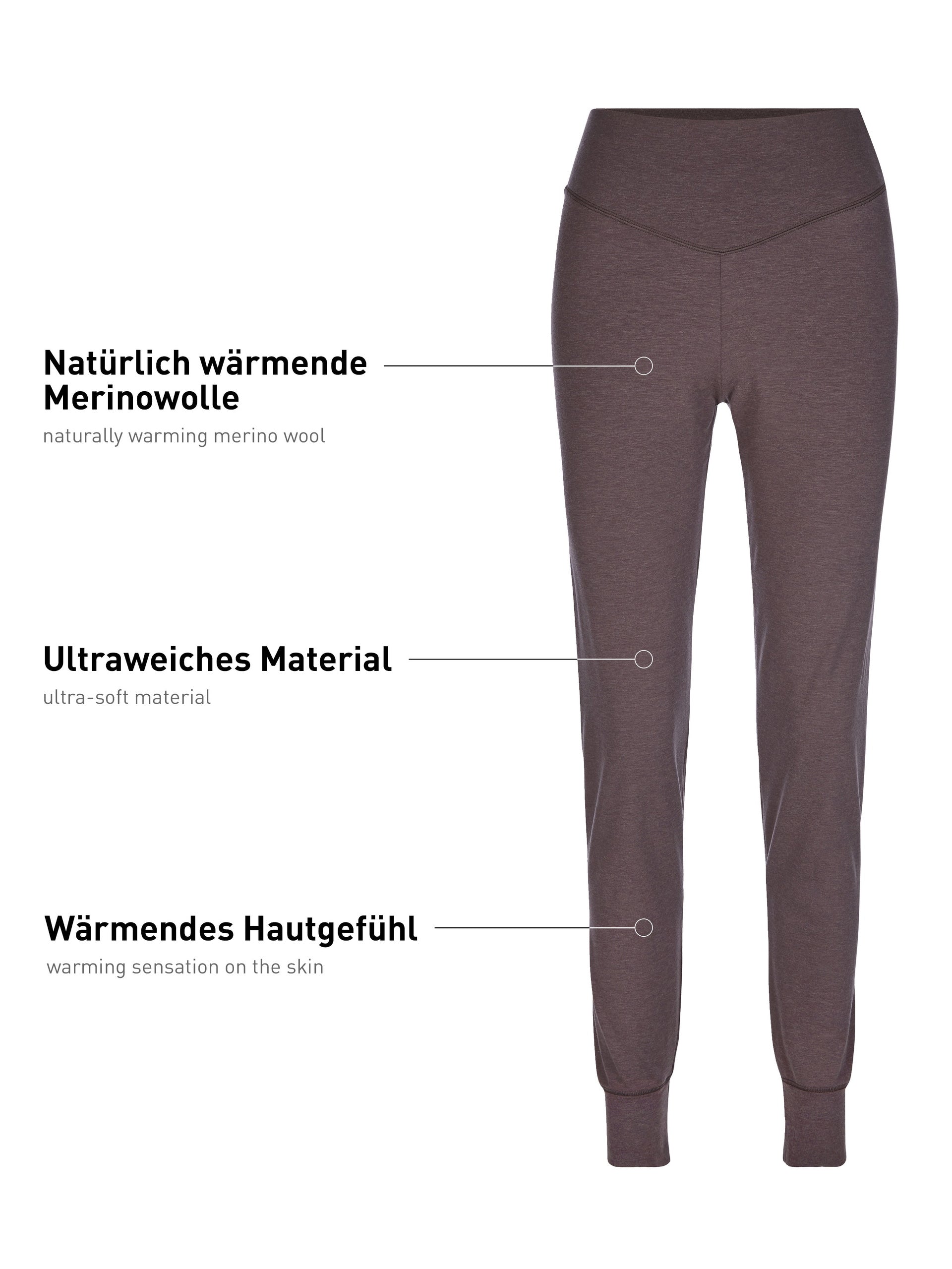 Pyjama pants with cuffs DEEPSLEEPWEAR Warming - soft taupe (CALIDA 327)