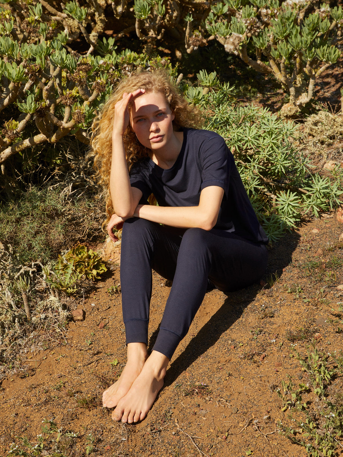 Pantalon de pyjama à revers DEEPSLEEPWEAR Balancing - bleu lapis foncé (CALIDA 339)