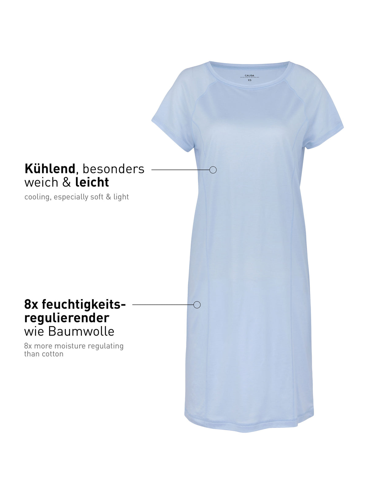 Sleepshirt / Nachthemd (95 cm) DEEPSLEEPWEAR Cooling - harmony blue (CALIDA 470)