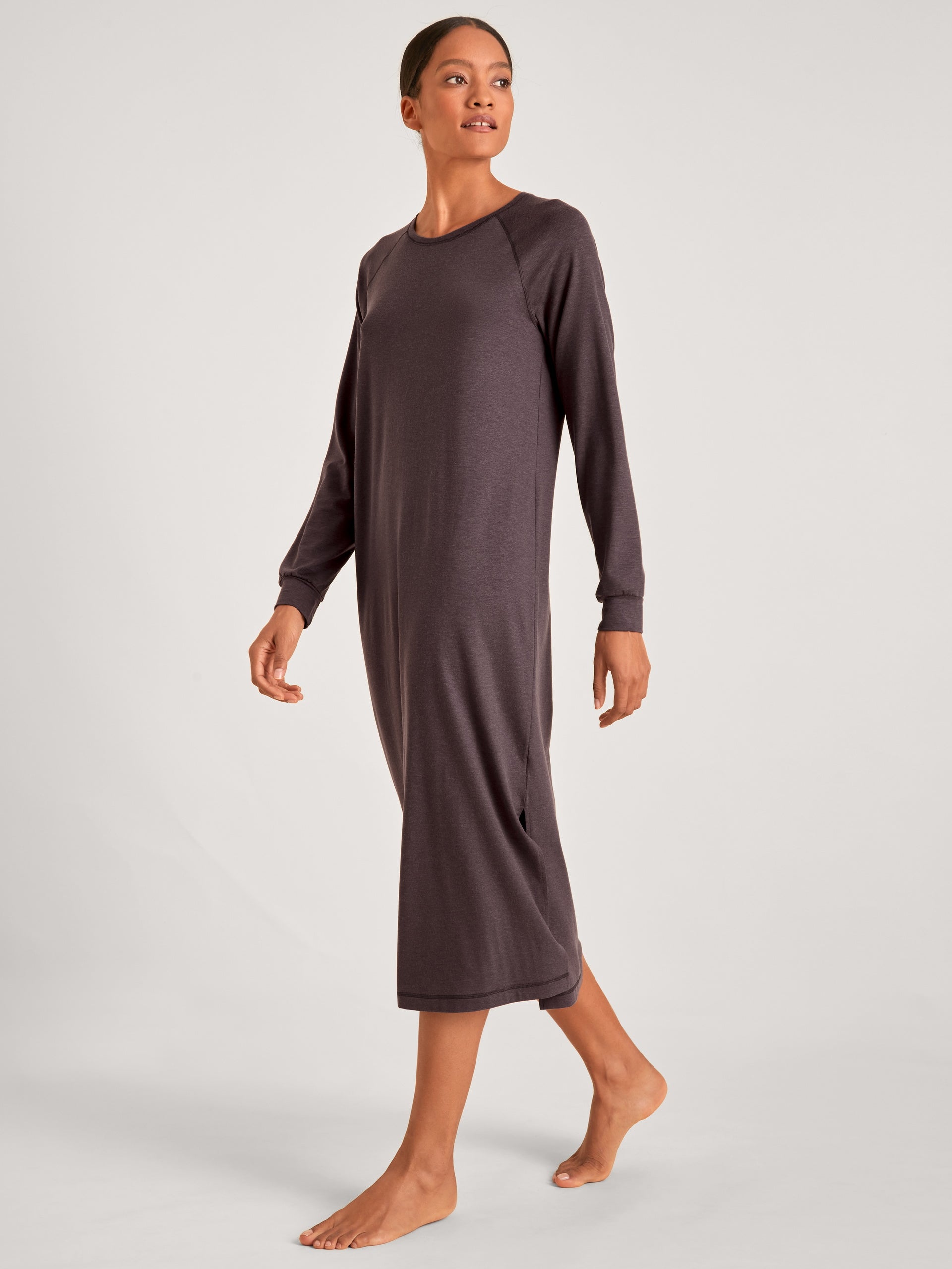 Long-sleeved nightgown DEEPSLEEPWEAR Warming (120 cm) - soft taupe (CALIDA 327)