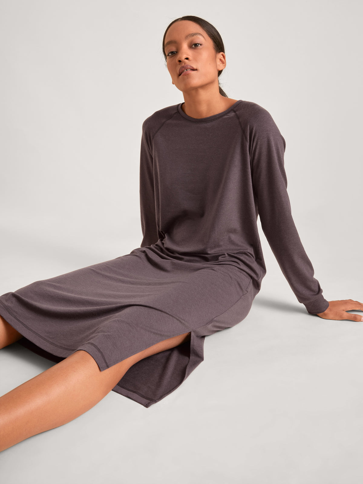 Langarm-Nachthemd DEEPSLEEPWEAR Warming (120 cm) - soft taupe (CALIDA 327)