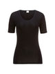 Maglietta a maniche corte, scollo a O, VIRGIN WOOL & SILK 