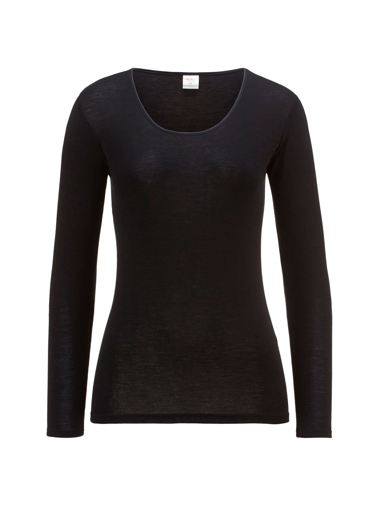 长袖衬衫，O领，VIRGIN WOOL & SILK 