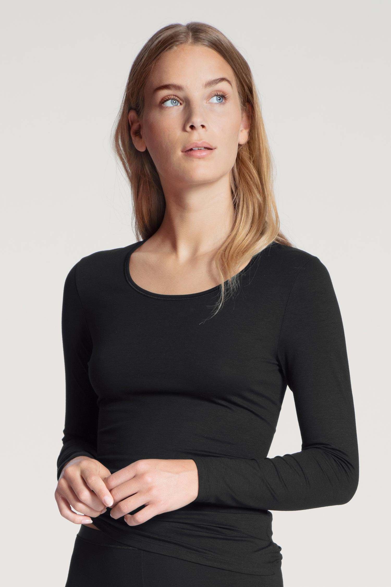 T-shirt à manches longues, col rond, NATURAL COMFORT 