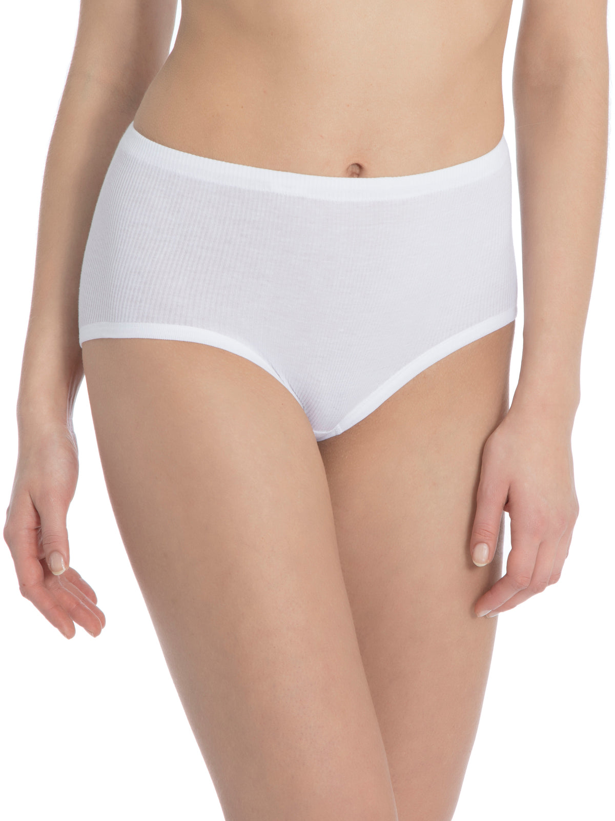 CALIDA Midislip in Doppelripp ICONICS COTTON 2:2 22264 in Weiss (001) – Tragebild frontal