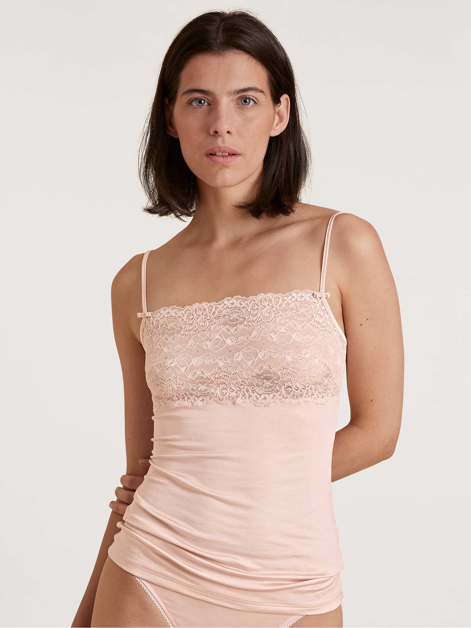 Spaghetti top with wide lace trim, SENSUAL SECRETS 