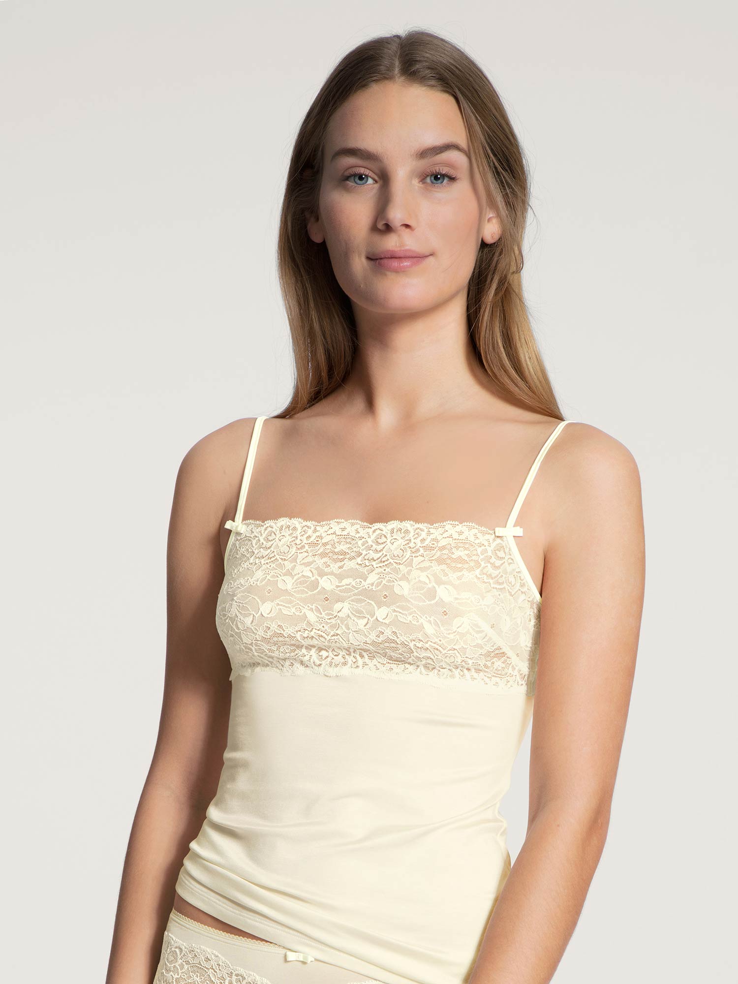 Spaghetti top with wide lace trim, SENSUAL SECRETS 