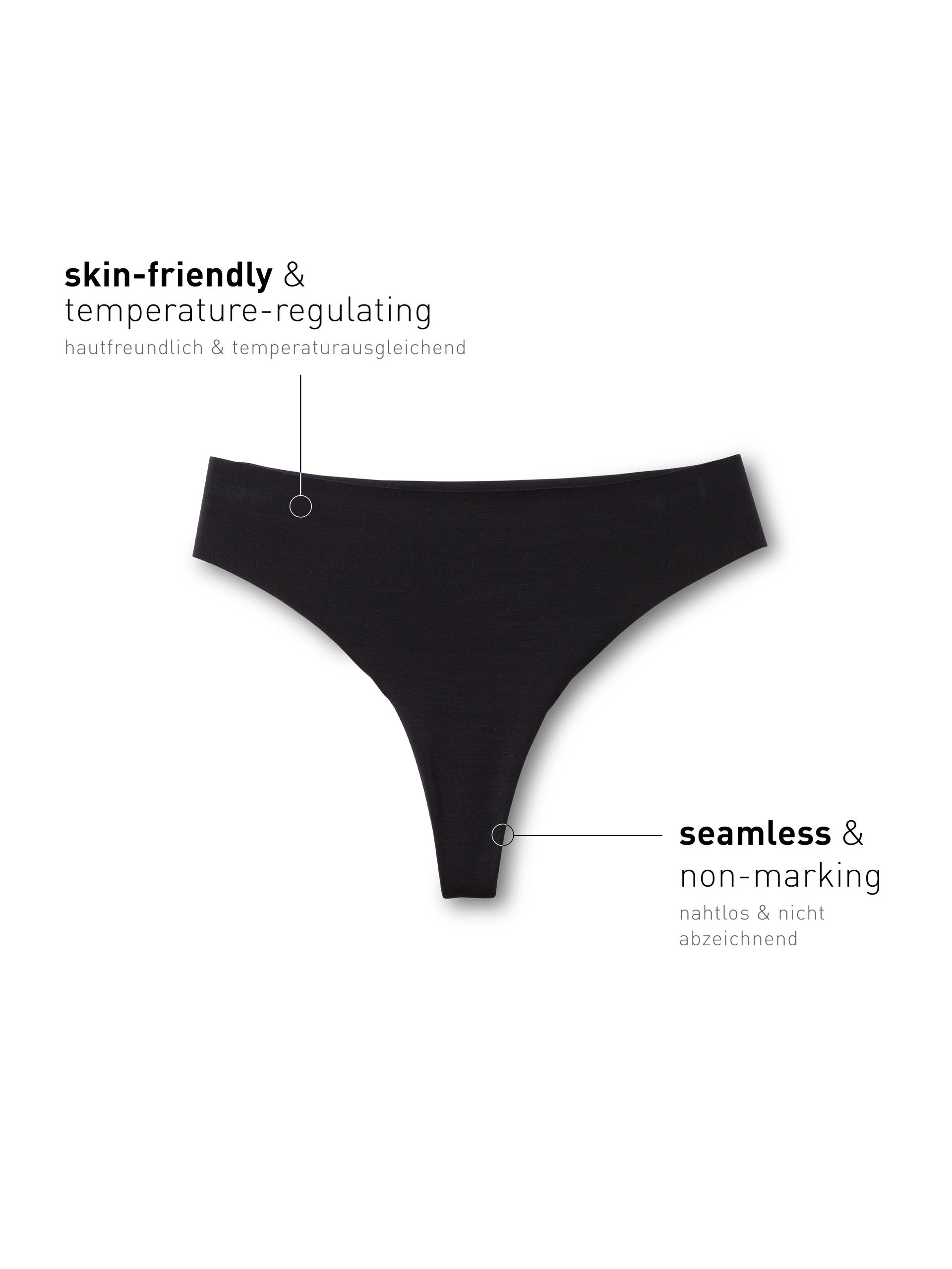 CALIDA Damen-String NATURAL SKIN in black C2C (CALIDA 995)