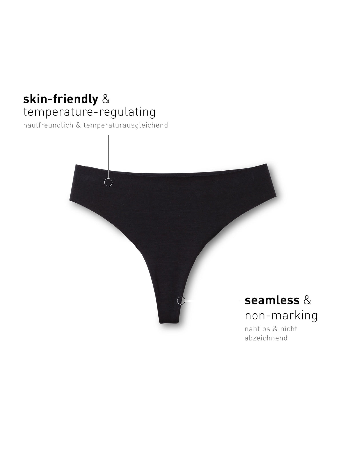 CALIDA Damen-String NATURAL SKIN in black C2C (CALIDA 995)