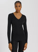 Shirt langarm mit V-Neck WOOLEN SILK