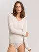 Shirt langarm mit V-Neck WOOLEN SILK