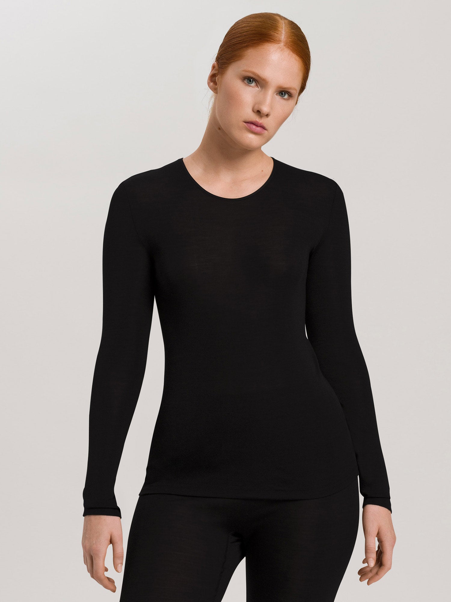 قميص بأكمام طويلة، خط رقبة مستدير WOOLEN SILK 