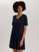 Nightdress, kurzarm, 90cm Länge, COTTON SILK