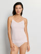 Spaghetti-Top COTTON SEAMLESS, V-Neck, in Saison-Farbe "honeydew"