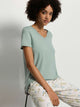 T-Shirt SLEEP & LOUNGE, V-Neck, in Sommerfarbe dark seafoam, Grösse S