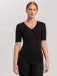Chemise à manches courtes (1/2-bras), col en V, WOOLEN SILK 