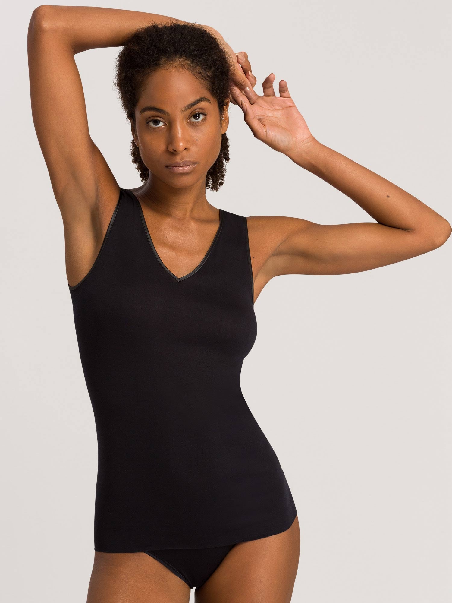 (坦克-)顶部 V领 COTTON SEAMLESS 