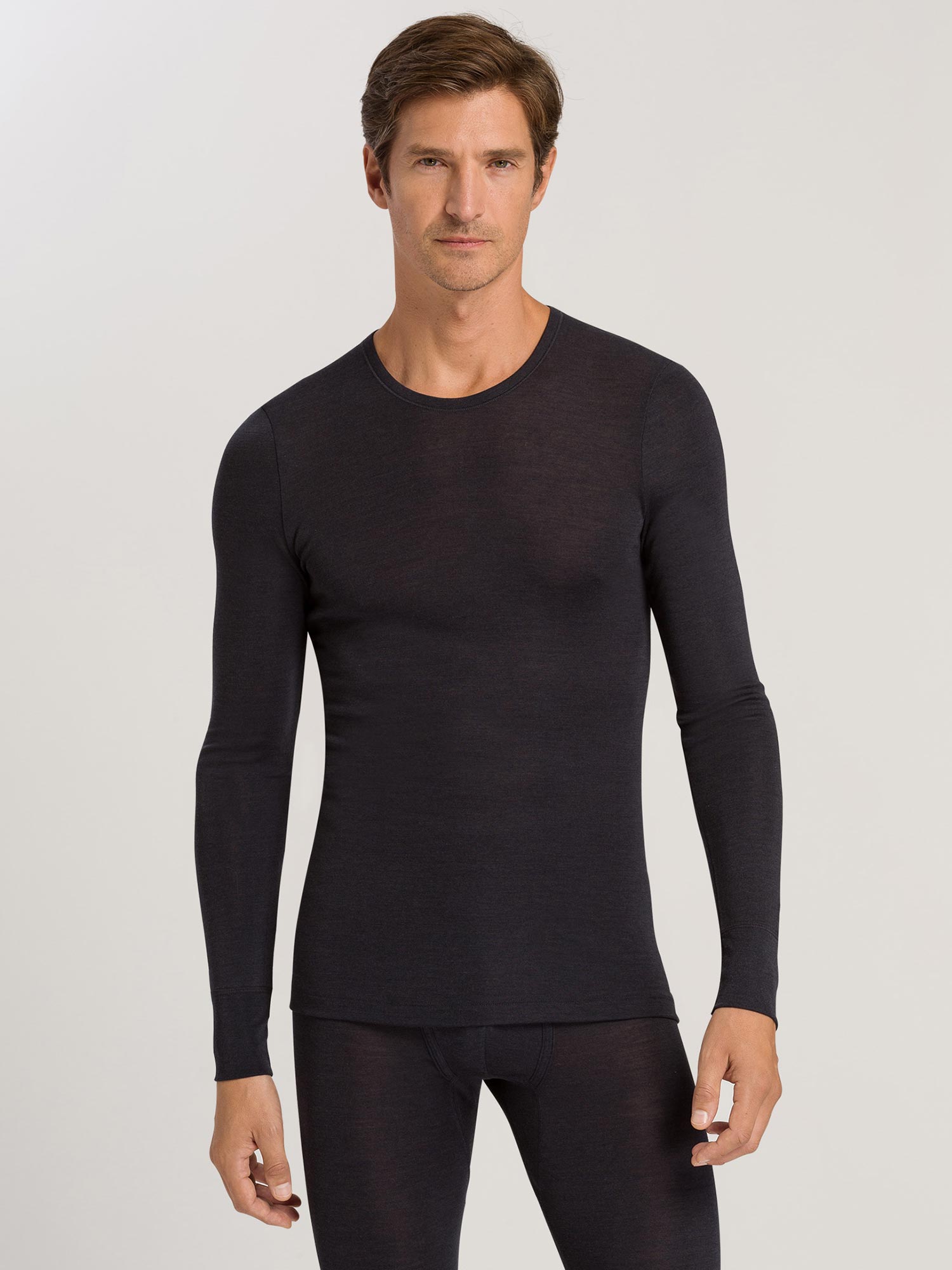 Chemise à manches longues, col rond, WOOLEN SILK 