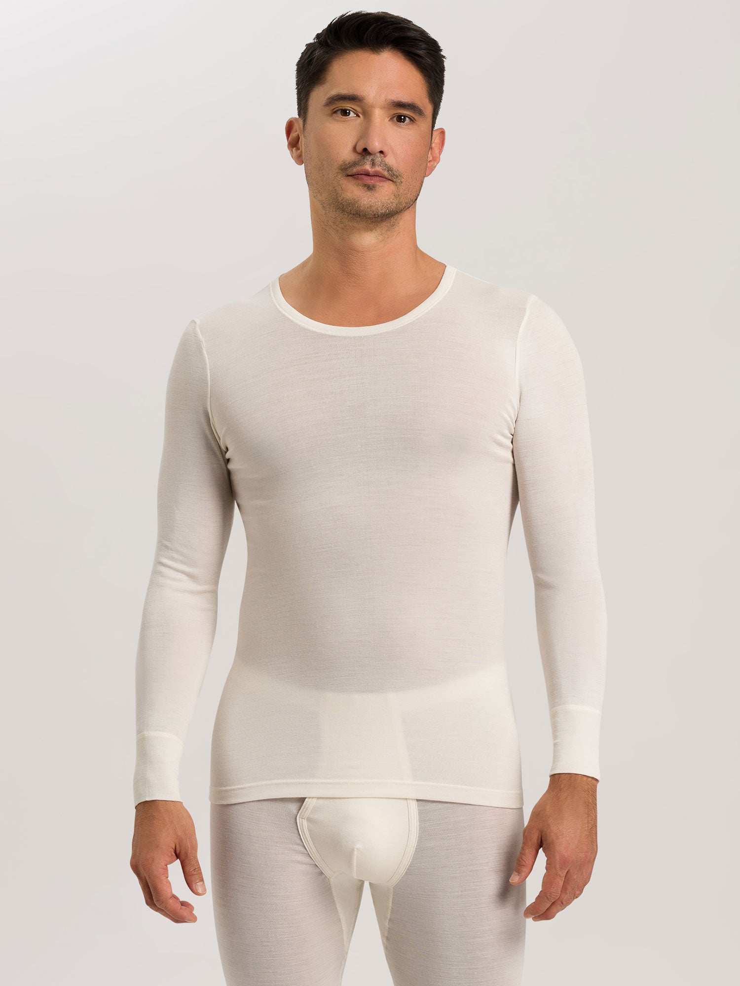 Chemise à manches longues, col rond, WOOLEN SILK 