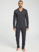 Langer Pyjama NIGHT & DAY, in Herbstfarbe charcoal art, Grösse L