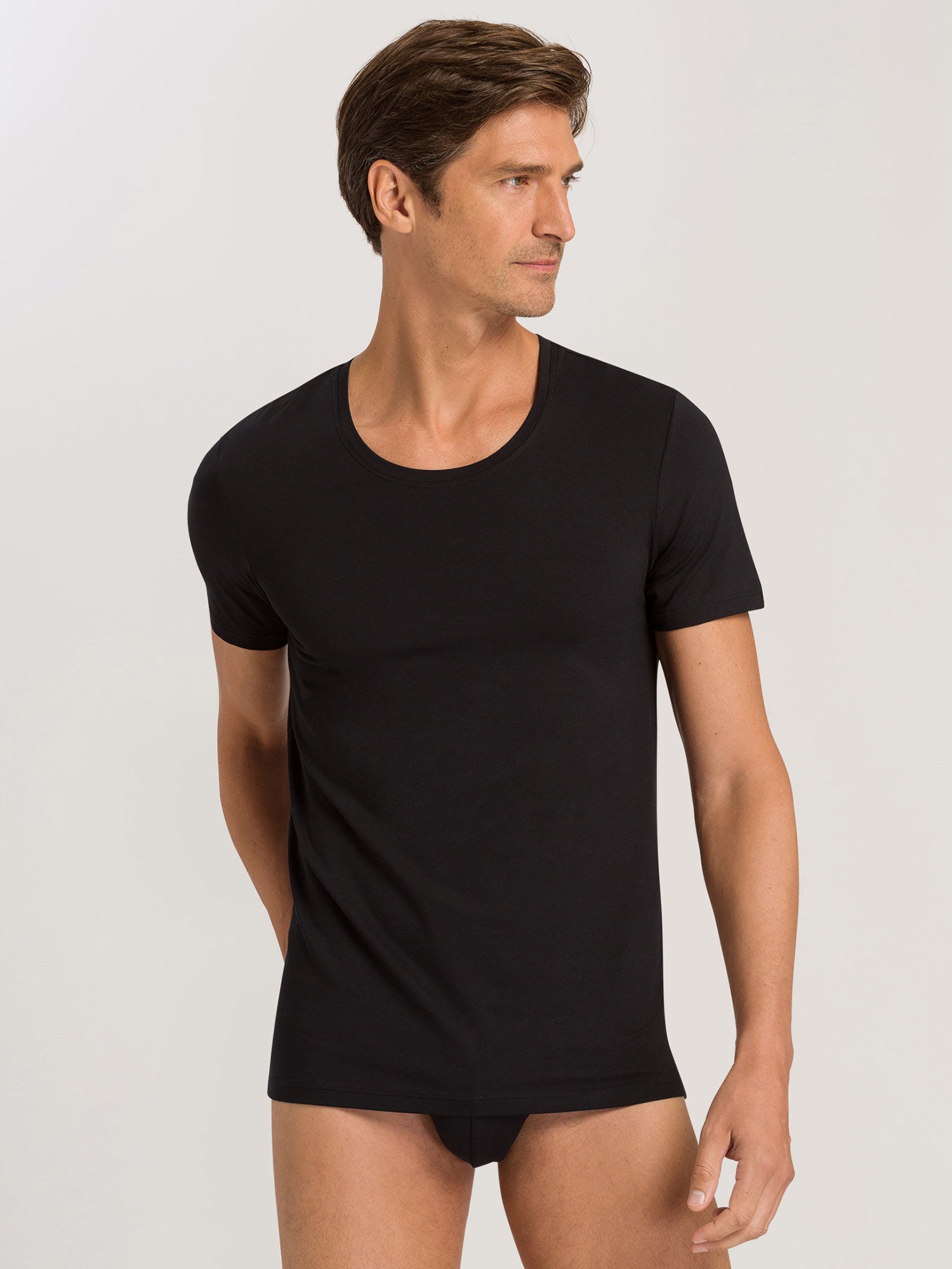 قميص بأكمام قصيرة، ياقة دائرية، COTTON SUPERIOR 