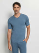 Shirt, kurzarm, V-Neck, CASUALS, in Sommer-Farbe retro blue melange