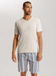 T-shirt, V-neck, LIVING SHIRTS, in summer color warm sand 
