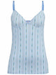 Top a spaghetti EDELWEISS in rosa e azzurro chiaro 