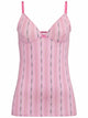 Top a spaghetti EDELWEISS in rosa e azzurro chiaro 