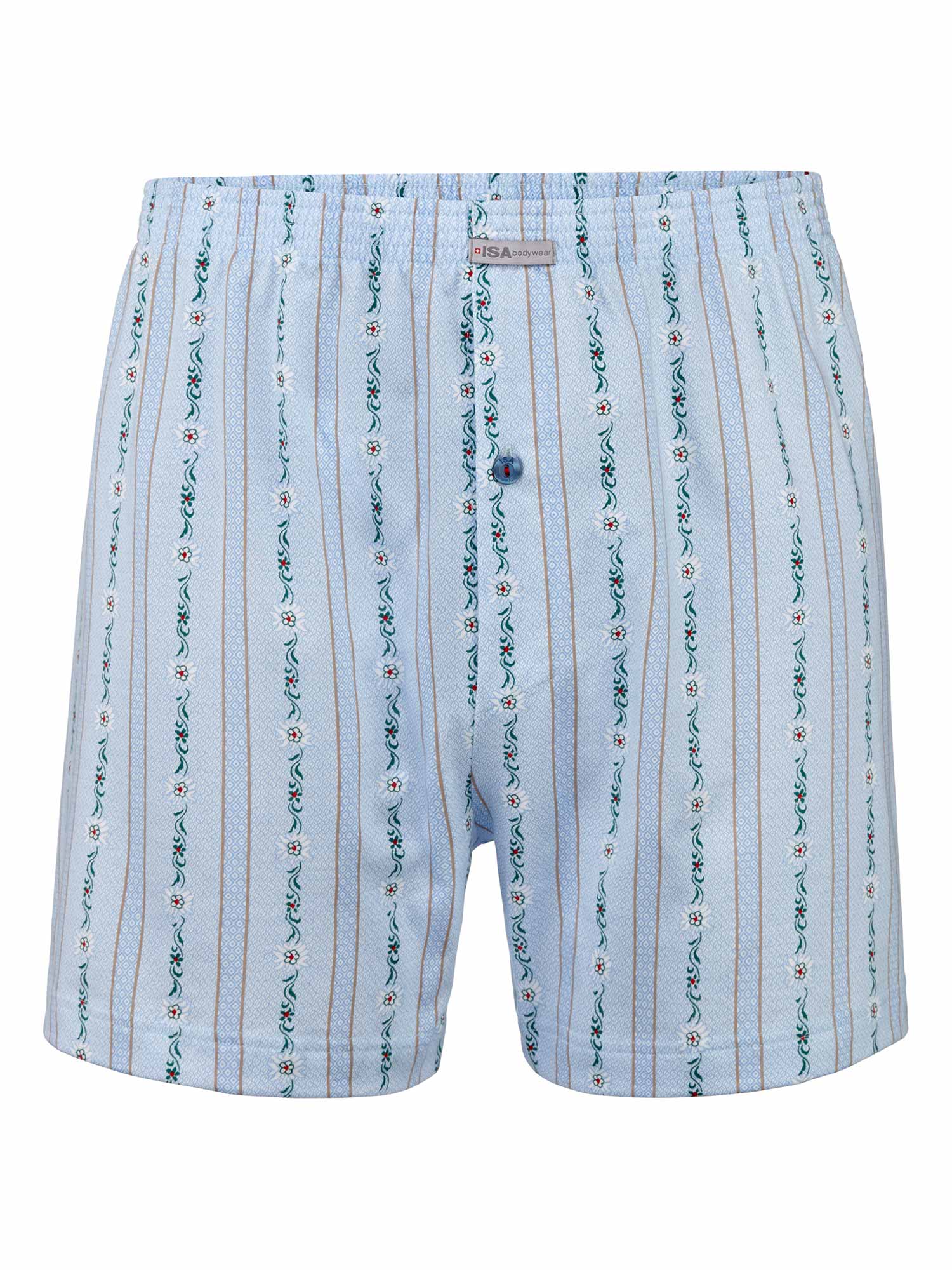 Boxer shorts with opening EDELWEISS in light blue and dark blue 