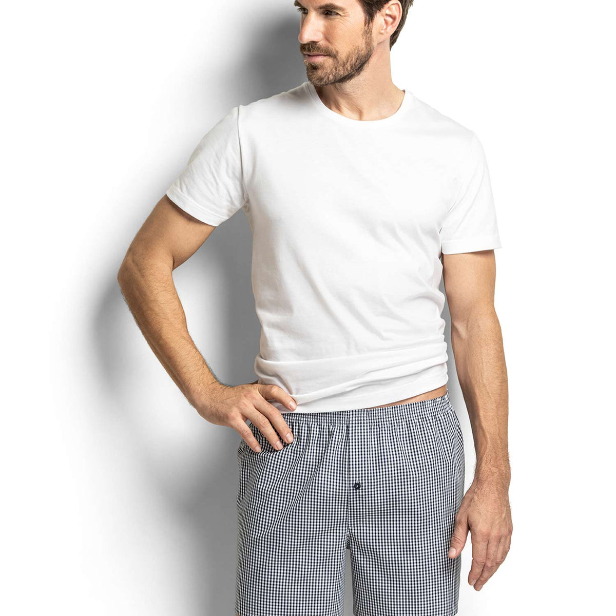 Basic Bodywear ISA bodywear 男人-平角裤 WOVEN BASIC, 方格, 带开口 – michelangelo intimo