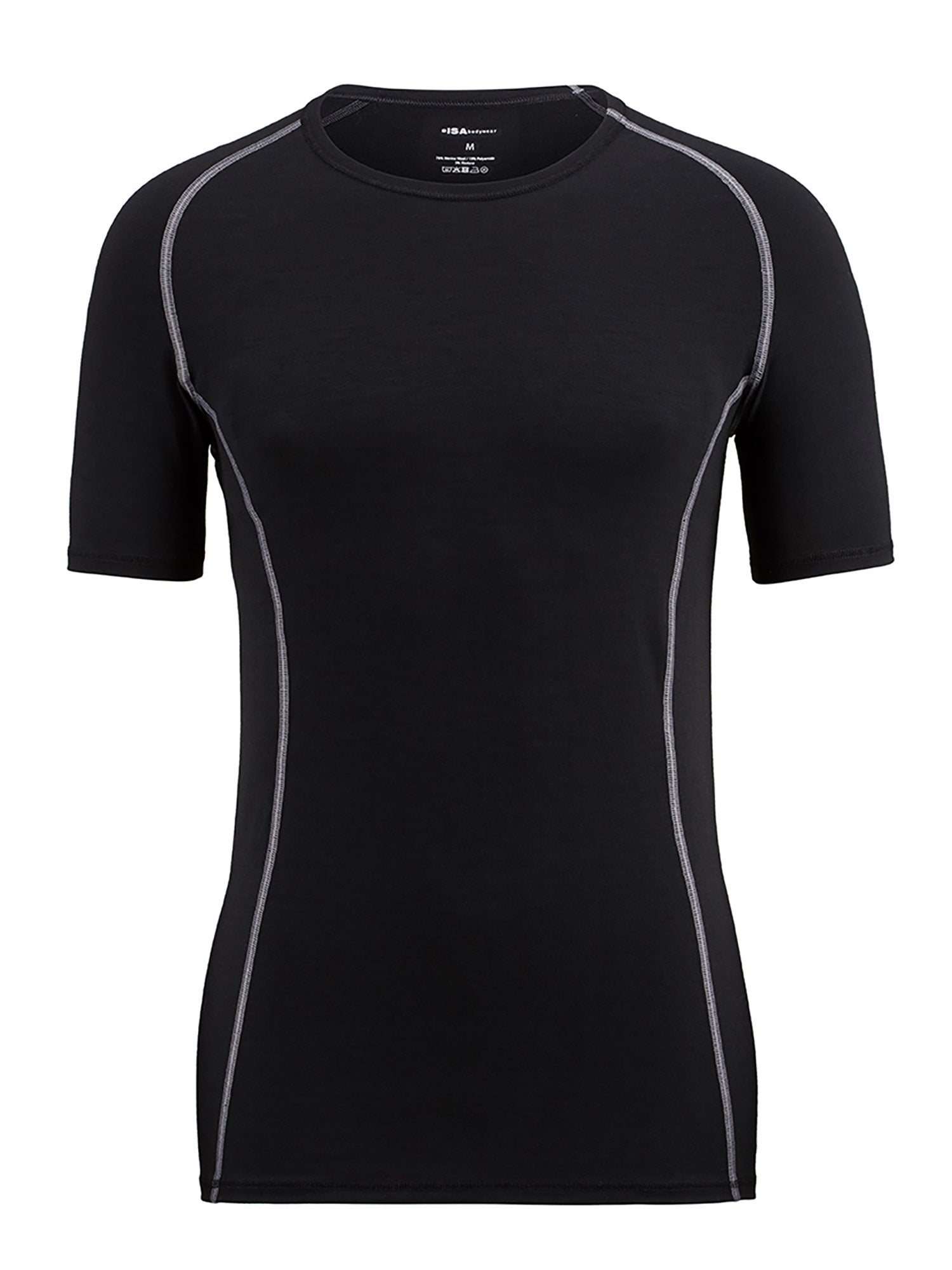 قميص بأكمام قصيرة، ياقة دائرية، NEW WOOL 