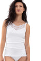 Top a spaghetti con pizzo, scollo a V, ORGANIC COTTON 