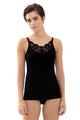 Top a spaghetti con pizzo, scollo a V, ORGANIC COTTON 