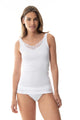 Tank-Top, débardeur sportif, col en V, avec dentelle guipure, NOBLESSE 