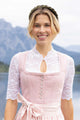 Dirndl-Blouse, à manches courtes, avec petit col montant, ANNETTE - Pièces uniques en blanc, taille 36 